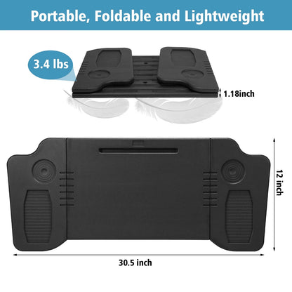 CN. 1 Pc Car Desk Steering Wheel Tray, Foldable Car Table Tray, Car Desk For Laptop, Steering Wheel Desk For Eating And Traveling, Upgraded Design