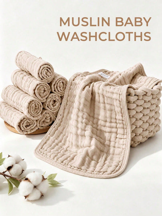CN. 24 Pcs/12Pcs Muslin Burp Cloths For Baby- Ultra-Soft 100% Cotton Baby Washcloths- Large 20'' By 10'' Super Absorbent Milk Spit Up Rags