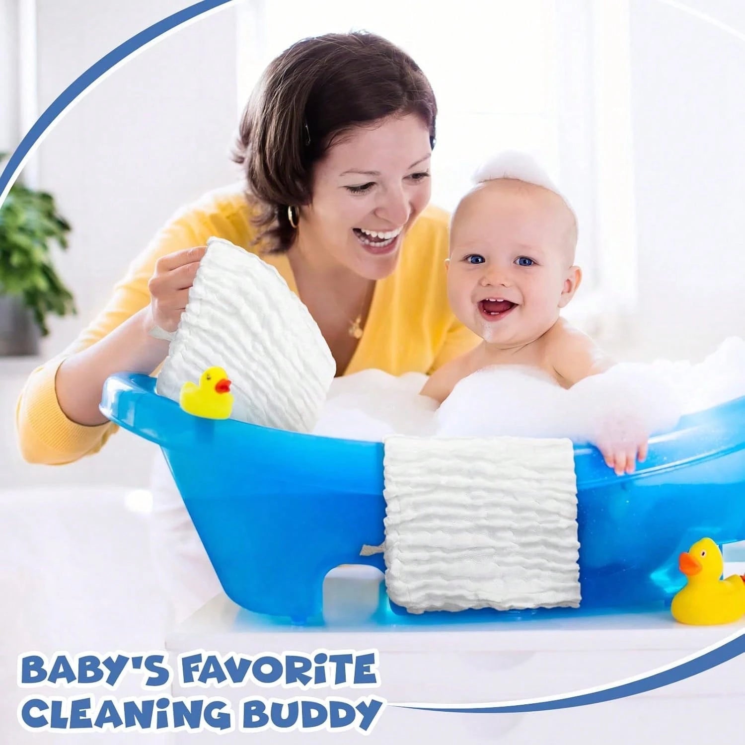 CN. 24 Pcs/12Pcs Muslin Burp Cloths For Baby- Ultra-Soft 100% Cotton Baby Washcloths- Large 20'' By 10'' Super Absorbent Milk Spit Up Rags