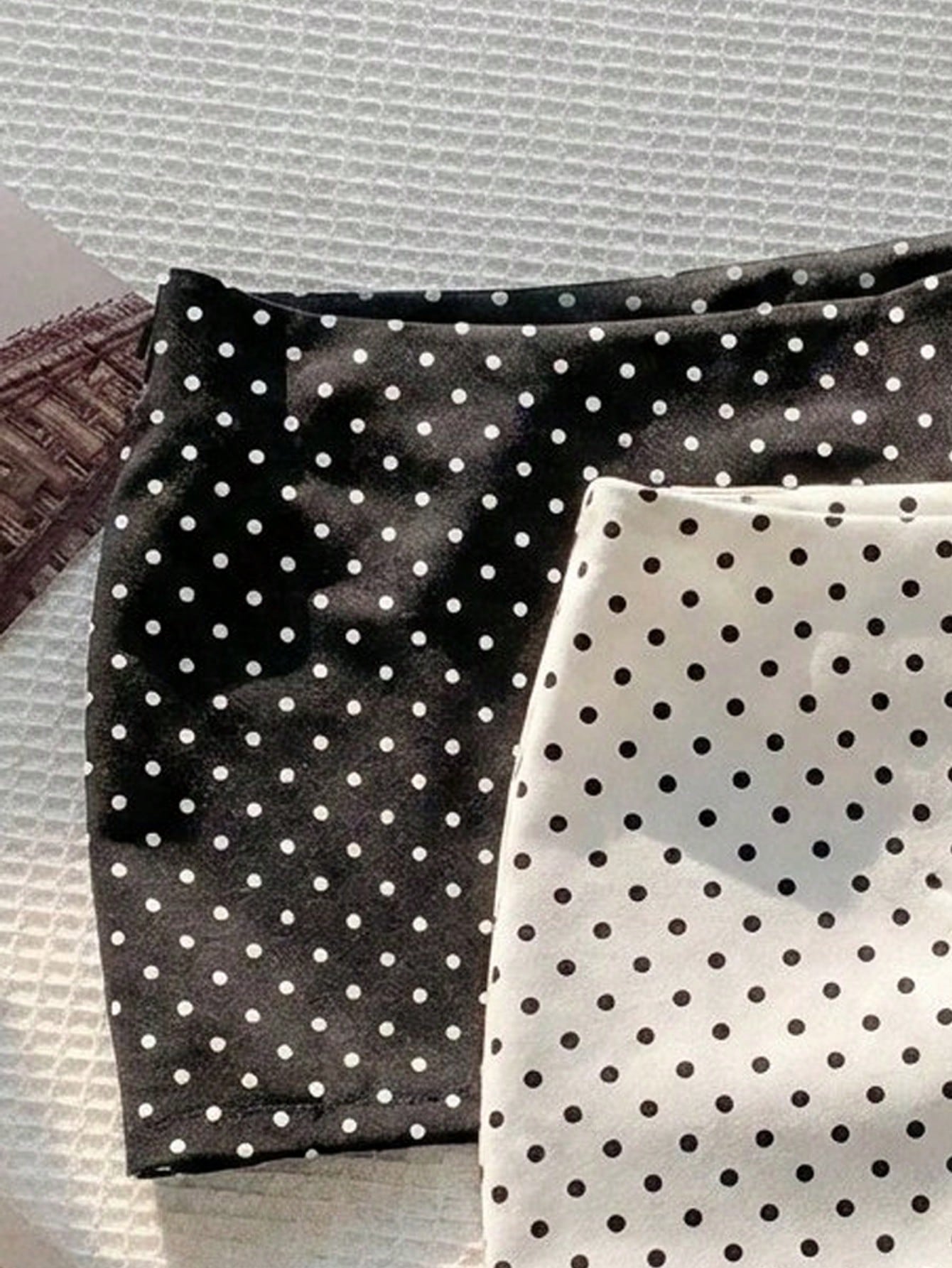Comfortcana 2pcs Minimalist Cute Black Polka Dot Polka Dot Super Skirt, Polka Dot Bottoms, Versatile Sweet For Autumn Carnival Tea Party