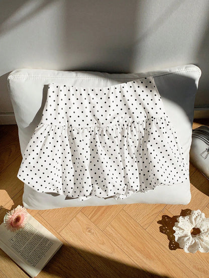Comfortcana Women's Polka Dot Floral Print A-Line Mini Skirt