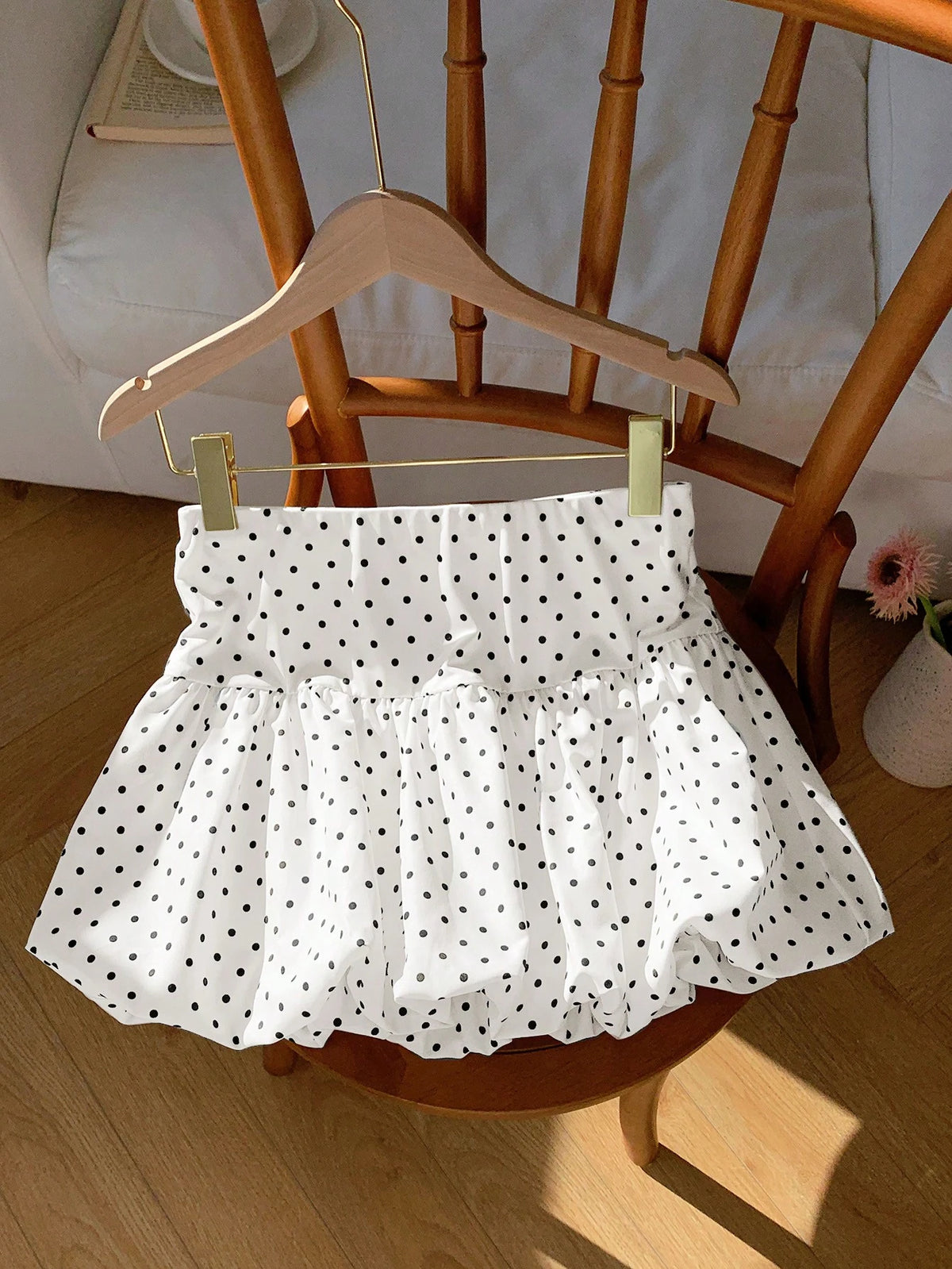 Comfortcana Women's Polka Dot Floral Print A-Line Mini Skirt
