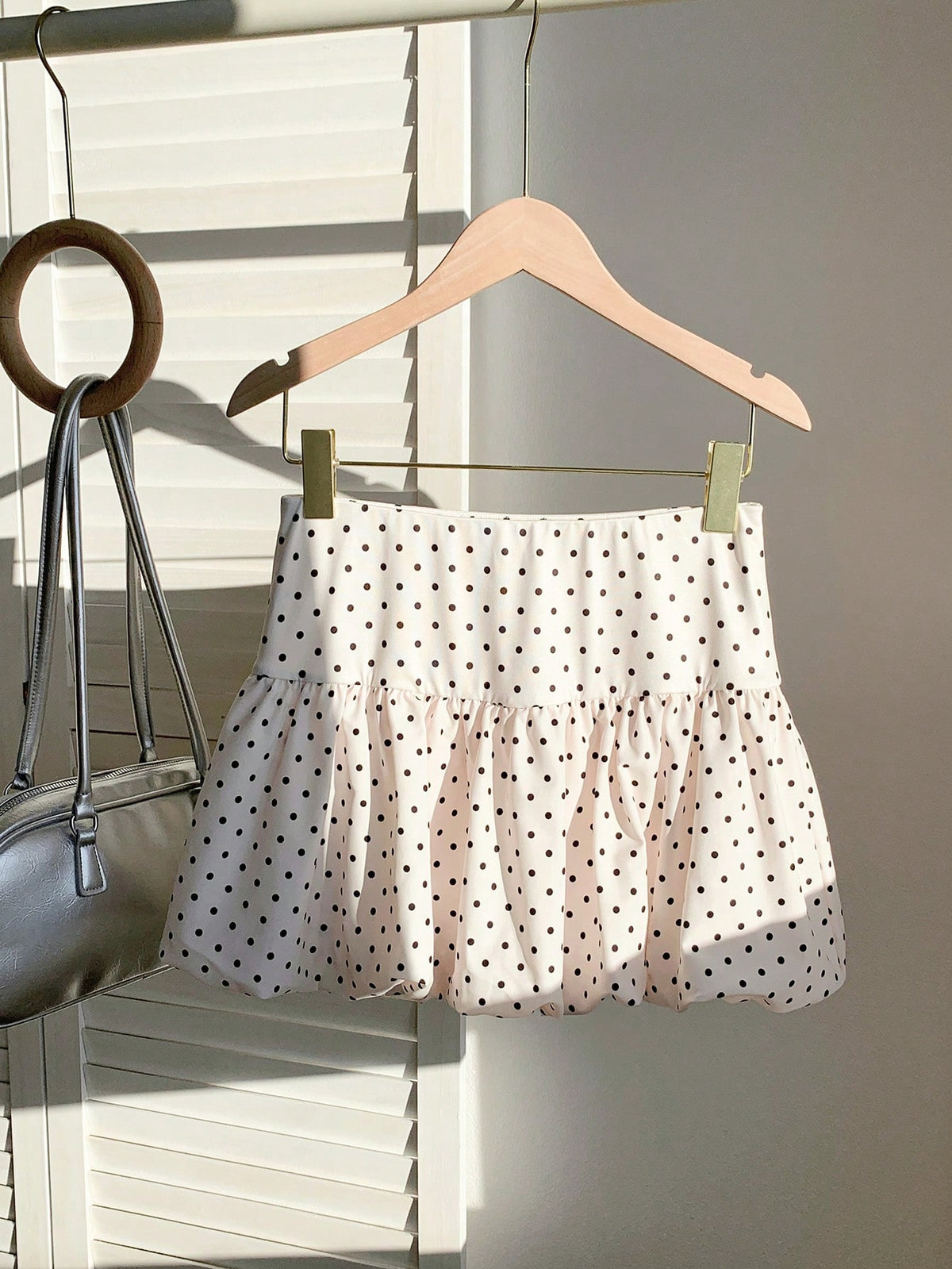 Comfortcana Women's Polka Dot Floral Print A-Line Mini Skirt
