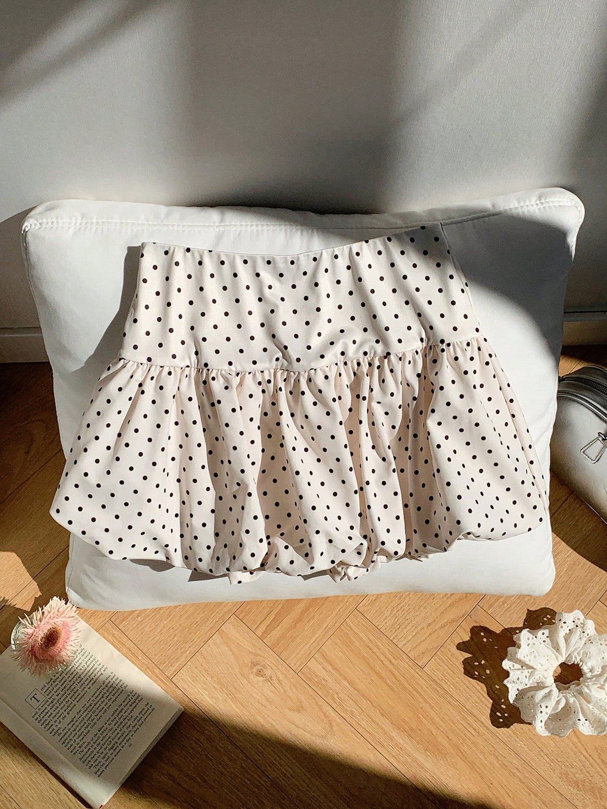 Comfortcana Women's Polka Dot Floral Print A-Line Mini Skirt