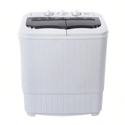 Compact Twin Tub With Built-In Drain Pump XPB35-188S 14.3(7.7 6.6)Lbs Semi-Automatic Gray Cover Washing Machine