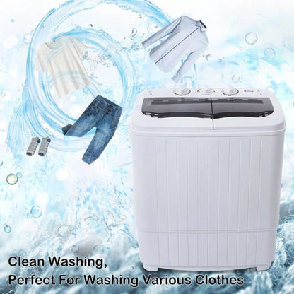Compact Twin Tub With Built-In Drain Pump XPB35-188S 14.3(7.7 6.6)Lbs Semi-Automatic Gray Cover Washing Machine