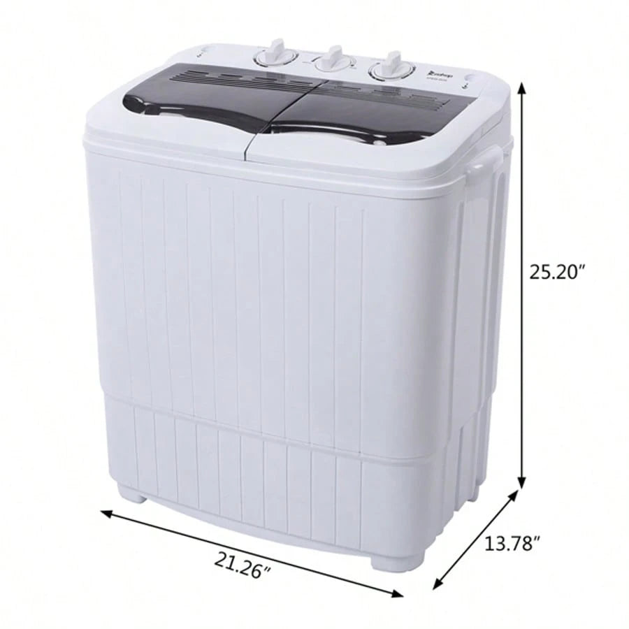 Compact Twin Tub With Built-In Drain Pump XPB35-188S 14.3(7.7 6.6)Lbs Semi-Automatic Gray Cover Washing Machine