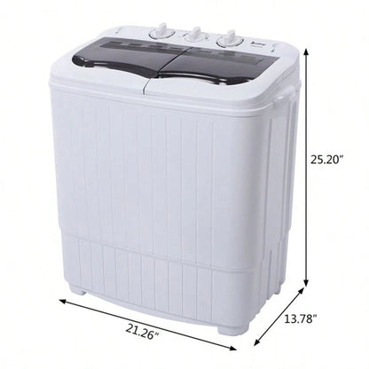 Compact Twin Tub With Built-In Drain Pump XPB35-188S 14.3(7.7 6.6)Lbs Semi-Automatic Gray Cover Washing Machine
