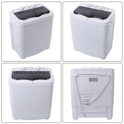 Compact Twin Tub With Built-In Drain Pump XPB35-188S 14.3(7.7 6.6)Lbs Semi-Automatic Gray Cover Washing Machine