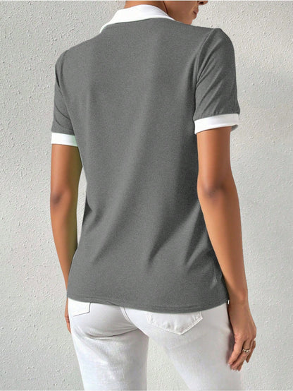 Contrast Trim Short Sleeve Tee