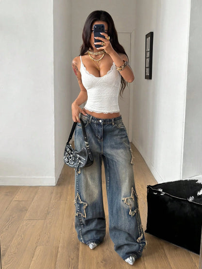 Coolane Women's Summer Casual Sexy Elegant Boho Vacation Beach Night Out Date Night Outfits Y2K Chic Gyaru Lace Stretchy White Slim Fit Tank Tops,Summer Top