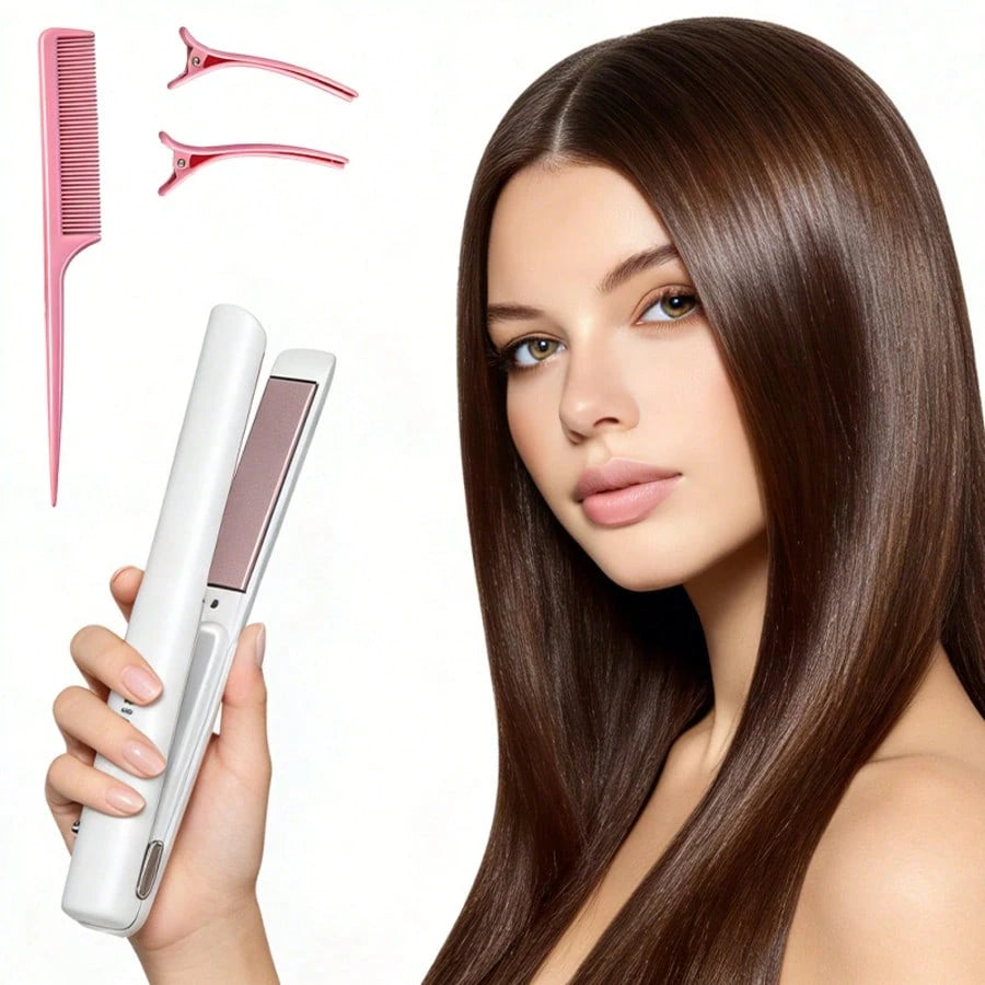 Cordless Hair Straightener, Rechargeable Flat Iron.Adjustable Heat For All Hair Types, Smooth, Glossy Styles Effortlessly.Ideal For Daily Use, Travel, And On-The-Go Hair Refreshes.