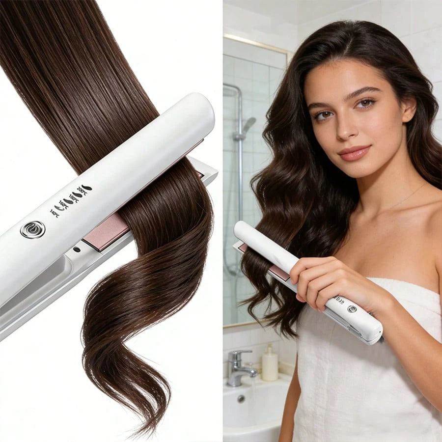 Cordless Hair Straightener, Rechargeable Flat Iron.Adjustable Heat For All Hair Types, Smooth, Glossy Styles Effortlessly.Ideal For Daily Use, Travel, And On-The-Go Hair Refreshes.