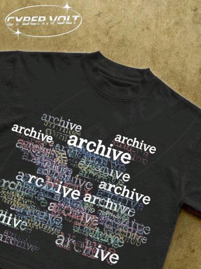 Cotton Patterned T-Shirt, Retro T-Shirt, Manfinity Y2K Style Print (180g 100% Cotton T-Shirt), Retro Summer Men's Everyday T-Shirt.