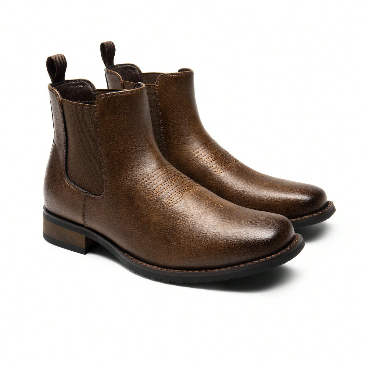 Cowboy Boots For Men, Men's Chelsea Boots Western Square Toe Ankle Boots Casual Dress Boots