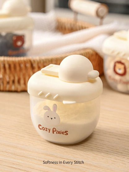 Cozy Pixies 3-Piece Baby Feeding Set: Milk Powder Boxes And Portion Containers With Cute Animal Patterns.