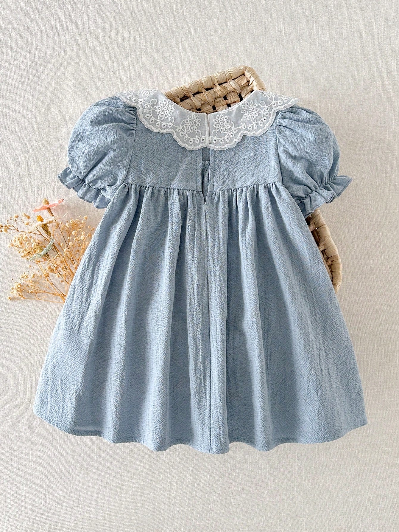 Cozy Pixies Baby Girl Floral Print Petal Sleeve Cinched Waist Dress