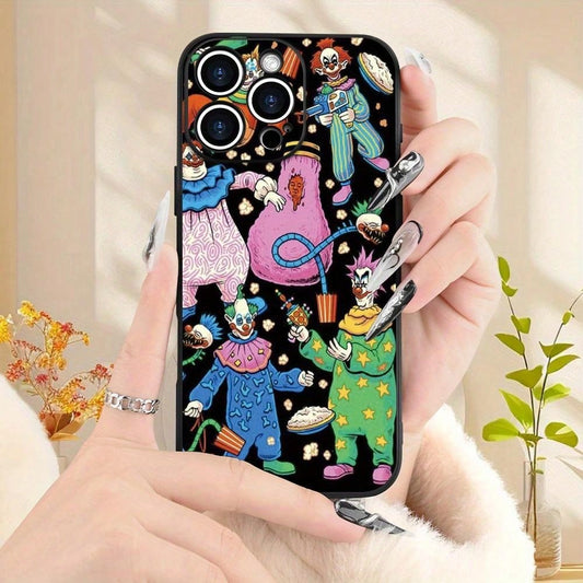 Creative Circus Clown Pattern Phone Case, Thick Full-Body Protection, Shockproof And Drop-Resistant TPU Soft Protective Cover, 15, 14, 13, 12, 11, XS, XR, X, 7, 8, Mini, Plus, Pro, Max, SE.