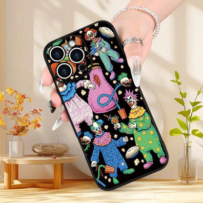Creative Circus Clown Pattern Phone Case, Thick Full-Body Protection, Shockproof And Drop-Resistant TPU Soft Protective Cover, 15, 14, 13, 12, 11, XS, XR, X, 7, 8, Mini, Plus, Pro, Max, SE.