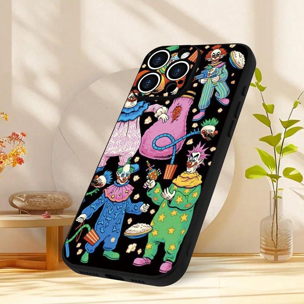 Creative Circus Clown Pattern Phone Case, Thick Full-Body Protection, Shockproof And Drop-Resistant TPU Soft Protective Cover, 15, 14, 13, 12, 11, XS, XR, X, 7, 8, Mini, Plus, Pro, Max, SE.