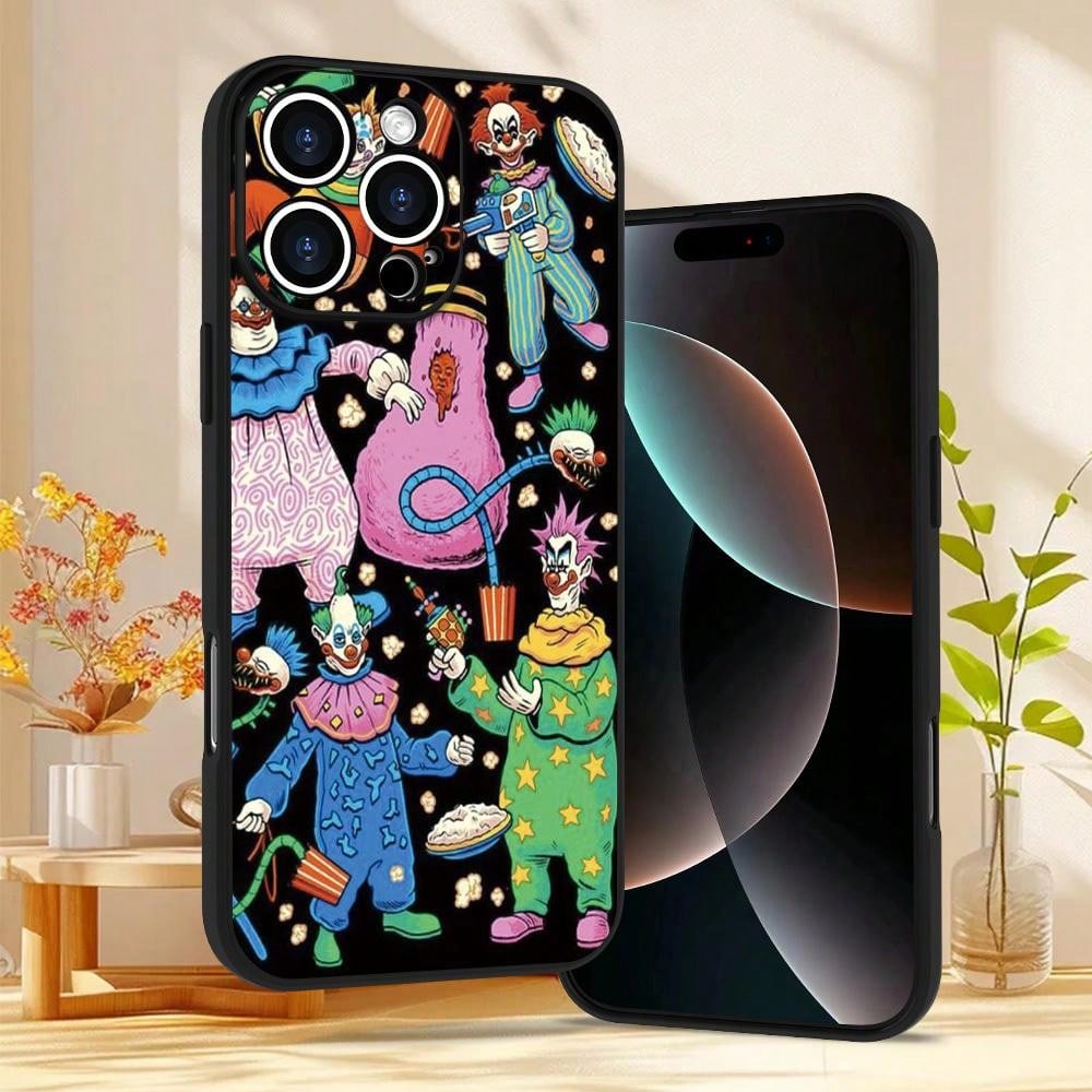 Creative Circus Clown Pattern Phone Case, Thick Full-Body Protection, Shockproof And Drop-Resistant TPU Soft Protective Cover, 15, 14, 13, 12, 11, XS, XR, X, 7, 8, Mini, Plus, Pro, Max, SE.