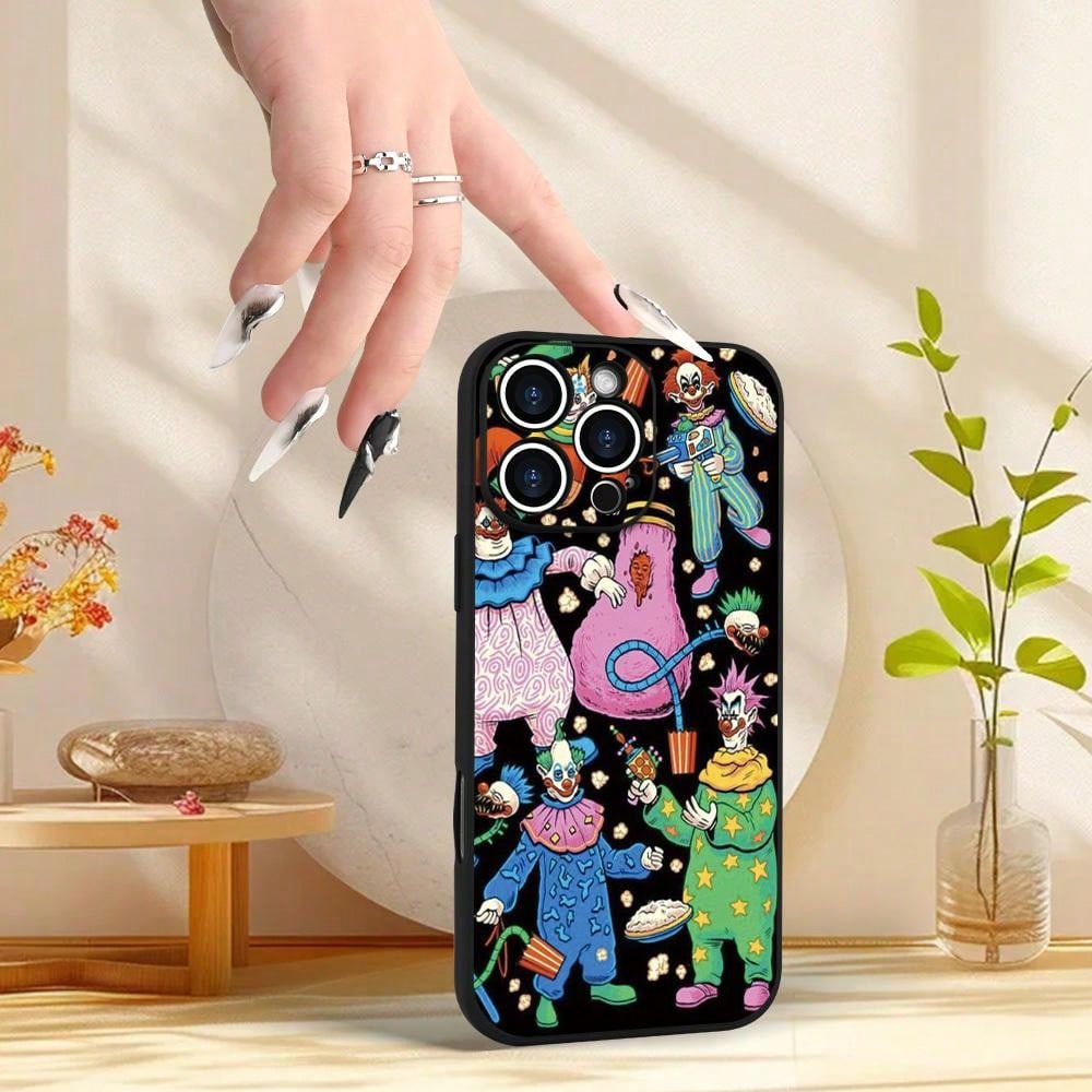 Creative Circus Clown Pattern Phone Case, Thick Full-Body Protection, Shockproof And Drop-Resistant TPU Soft Protective Cover, 15, 14, 13, 12, 11, XS, XR, X, 7, 8, Mini, Plus, Pro, Max, SE.