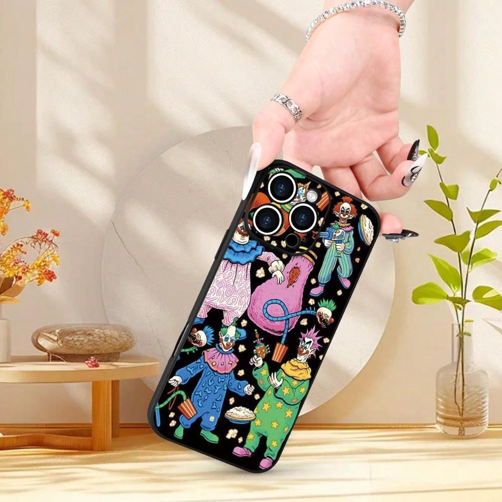 Creative Circus Clown Pattern Phone Case, Thick Full-Body Protection, Shockproof And Drop-Resistant TPU Soft Protective Cover, 15, 14, 13, 12, 11, XS, XR, X, 7, 8, Mini, Plus, Pro, Max, SE.
