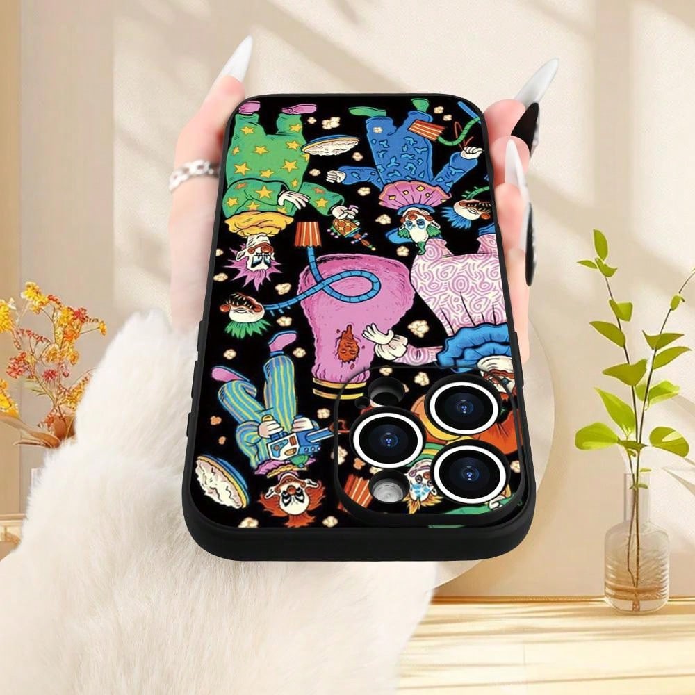 Creative Circus Clown Pattern Phone Case, Thick Full-Body Protection, Shockproof And Drop-Resistant TPU Soft Protective Cover, 15, 14, 13, 12, 11, XS, XR, X, 7, 8, Mini, Plus, Pro, Max, SE.