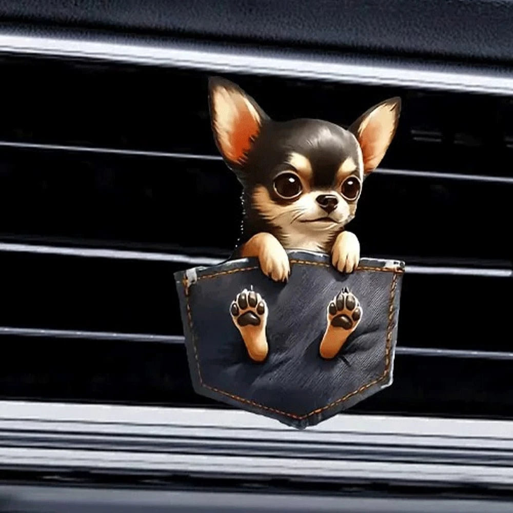Creative Puppy Car Air Vent Clip Fragrance Diffuser Decor Set, Car Air Freshener Clip Decoration