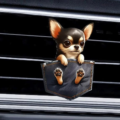 Creative Puppy Car Air Vent Clip Fragrance Diffuser Decor Set, Car Air Freshener Clip Decoration