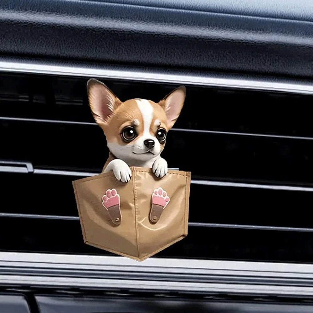 Creative Puppy Car Air Vent Clip Fragrance Diffuser Decor Set, Car Air Freshener Clip Decoration