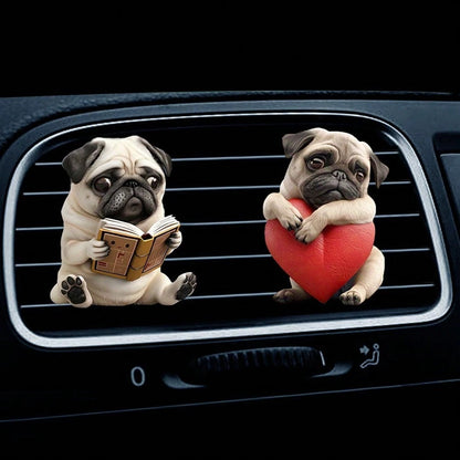 Creative Puppy Car Air Vent Clip Fragrance Diffuser Decor Set, Car Air Freshener Clip Decoration