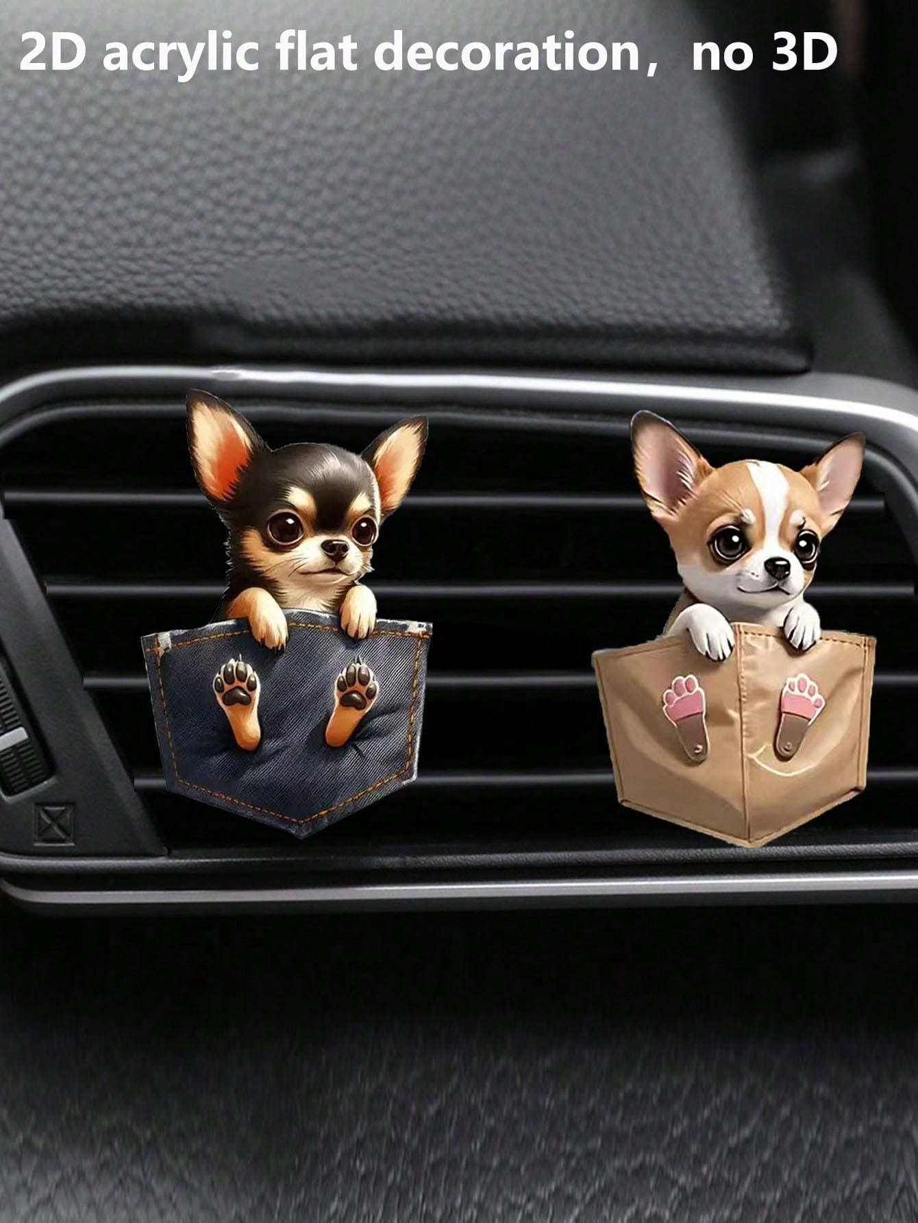 Creative Puppy Car Air Vent Clip Fragrance Diffuser Decor Set, Car Air Freshener Clip Decoration