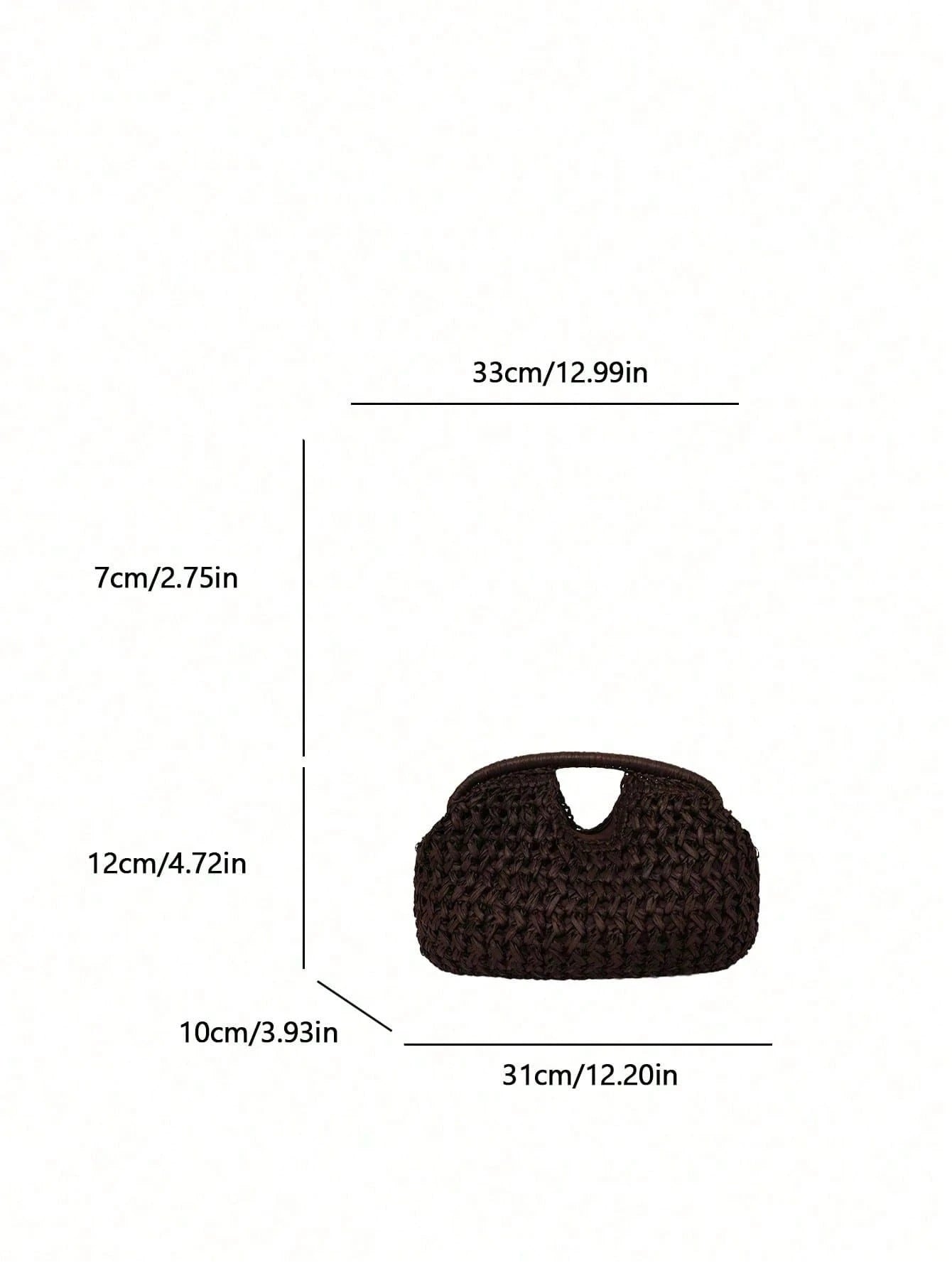 Crochet Style Woven Handbag With Top Handle And Chain Shoulder Strap, Elegant And Compact, Suitable For Casual, Vacation And Daily Fashion