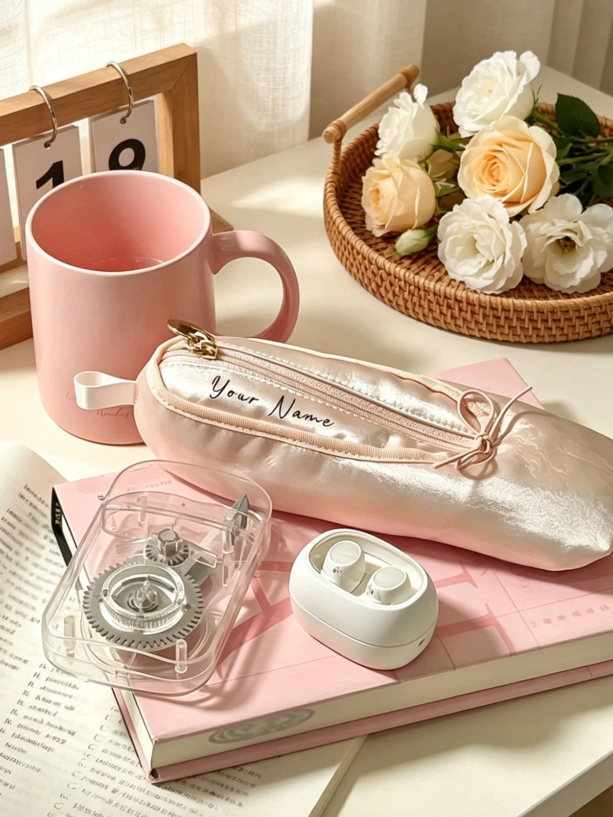 Custom Bridesmaid Makeup Bag,Personalized Ballet Shoe Design Pencil Case,Portable Exquisite Multi-Functional Storage Bag,Travel Holiday Essentials