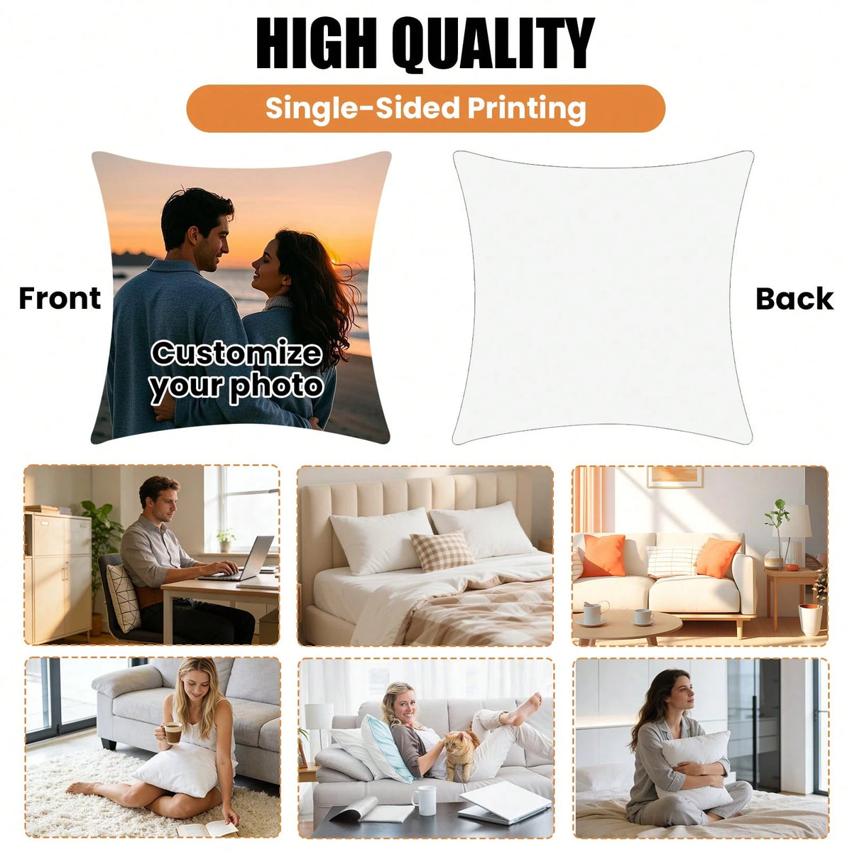 Custom Photo DIY Personalized Custom Your Text/Photo Custom Thing Custom Pillow Decrotive Personalized Item Couples Pillow Valentine's Day Thanksgiving Anniversary Friend Family Christmas Personalized