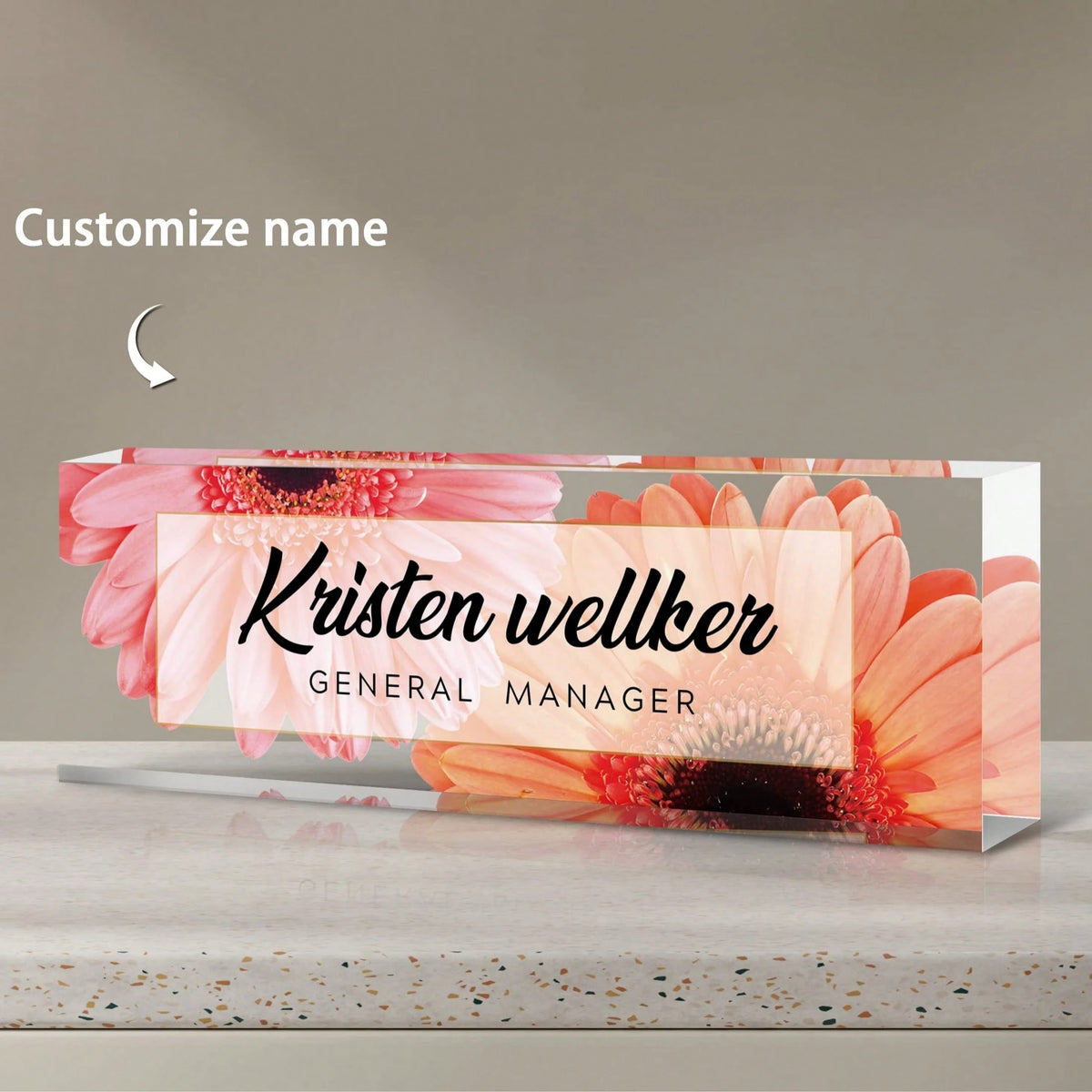 Custom Teacher Desk Sign- Personalized Name Plaque, Perfect Gift For Educators, Office Decor, Back-To-School Present- English Text, Easy Install, Durable Acrylic,Unique Gifts For Wedding Birthday Th