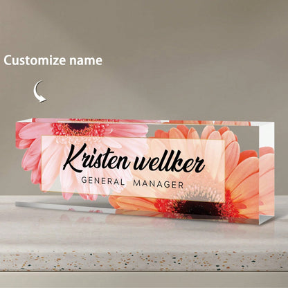Custom Teacher Desk Sign- Personalized Name Plaque, Perfect Gift For Educators, Office Decor, Back-To-School Present- English Text, Easy Install, Durable Acrylic,Unique Gifts For Wedding Birthday Th