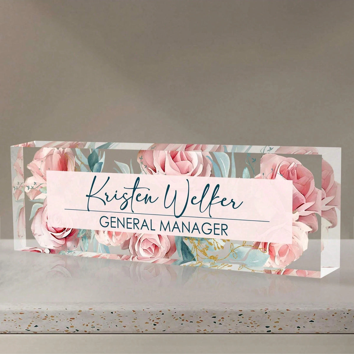 Custom Teacher Desk Sign- Personalized Name Plaque, Perfect Gift For Educators, Office Decor, Back-To-School Present- English Text, Easy Install, Durable Acrylic,Unique Gifts For Wedding Birthday Th