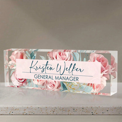 Custom Teacher Desk Sign- Personalized Name Plaque, Perfect Gift For Educators, Office Decor, Back-To-School Present- English Text, Easy Install, Durable Acrylic,Unique Gifts For Wedding Birthday Th