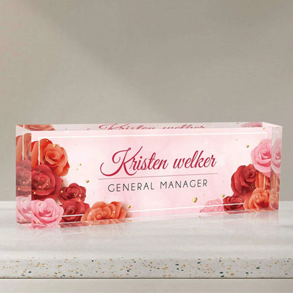 Custom Teacher Desk Sign- Personalized Name Plaque, Perfect Gift For Educators, Office Decor, Back-To-School Present- English Text, Easy Install, Durable Acrylic,Unique Gifts For Wedding Birthday Th