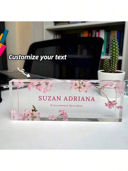 Custom Teacher Desk Sign- Personalized Name Plaque, Perfect Gift For Educators, Office Decor, Back-To-School Present- English Text, Easy Install, Durable Acrylic,Unique Gifts For Wedding Birthday Th