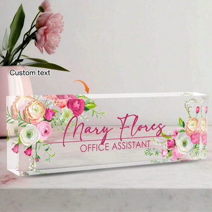 Custom Teacher Desk Sign- Personalized Name Plaque, Perfect Gift For Educators, Office Decor, Back-To-School Present- English Text, Easy Install, Durable Acrylic,Unique Gifts For Wedding Birthday Th