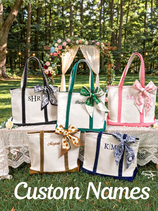 Custom Tote Bags, Bridesmaid Gifts, Beach Bags, Embroidered Canvas Tote Bags, Gifts For Her, Bridesmaid Beach Bags, Wedding Gift Bags, Monogram Canvas Tote Bags, Mini Tote Bags, Mother's Day Gift, Per