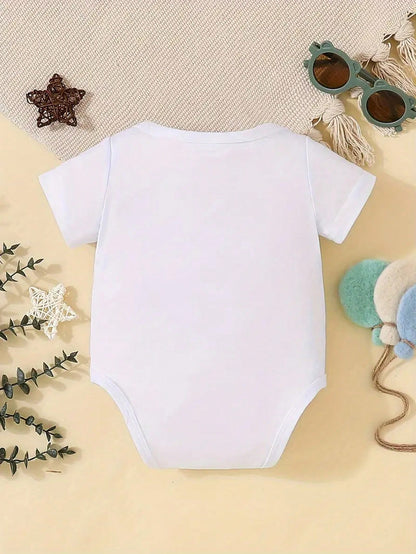 [Customized] Baby Girls Personalized Name Custom Short Sleeve Bodysuit, Cute Casual- White Round Neck Style, Breathable & Comfortable,New Year Glamour,Travel Organizer,Baby Girl Newborn Essentials