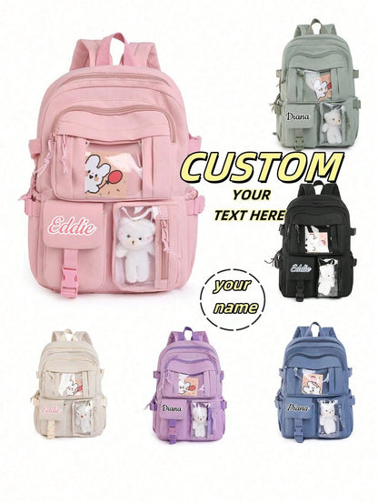 Customized Backpack, Can Print Personalized Name Or Holiday Greetings. Create Your Own Exclusive Backpack. Fashionable, Casual, Multi-Functional, Minimalist Versatile Multi-Pocket Design, This Lightwe