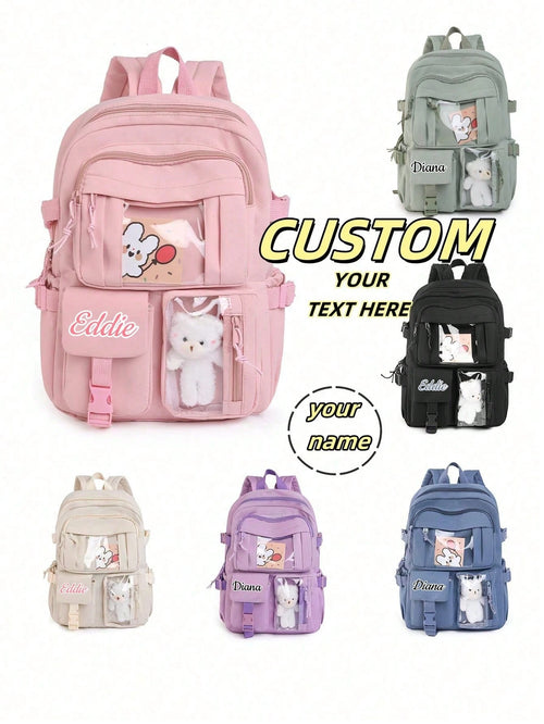 Customized Backpack, Can Print Personalized Name Or Holiday Greetings. Create Your Own Exclusive Backpack. Fashionable, Casual, Multi-Functional, Minimalist Versatile Multi-Pocket Design, This Lightwe