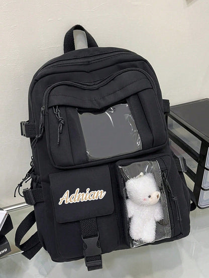 Customized Backpack, Can Print Personalized Name Or Holiday Greetings. Create Your Own Exclusive Backpack. Fashionable, Casual, Multi-Functional, Minimalist Versatile Multi-Pocket Design, This Lightwe