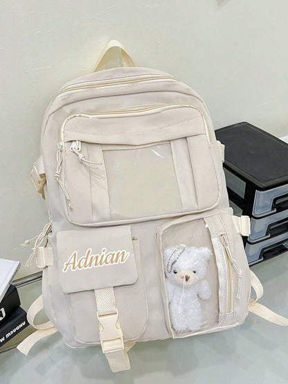 Customized Backpack, Can Print Personalized Name Or Holiday Greetings. Create Your Own Exclusive Backpack. Fashionable, Casual, Multi-Functional, Minimalist Versatile Multi-Pocket Design, This Lightwe