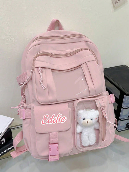 Customized Backpack, Can Print Personalized Name Or Holiday Greetings. Create Your Own Exclusive Backpack. Fashionable, Casual, Multi-Functional, Minimalist Versatile Multi-Pocket Design, This Lightwe